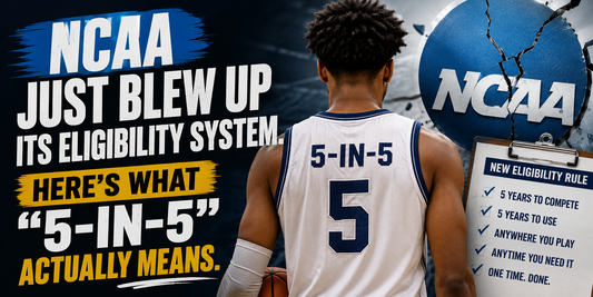 NCAA Just Blew Up Its Eligibility System. Here's What "5-in-5" Actually Means.
