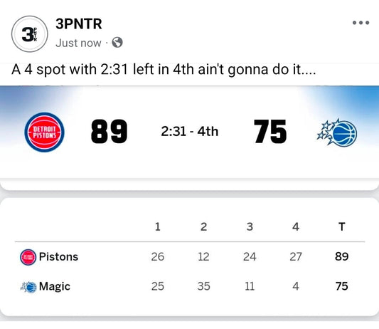 Game 7 Incoming: 4 Points with 2:31 dont cut it